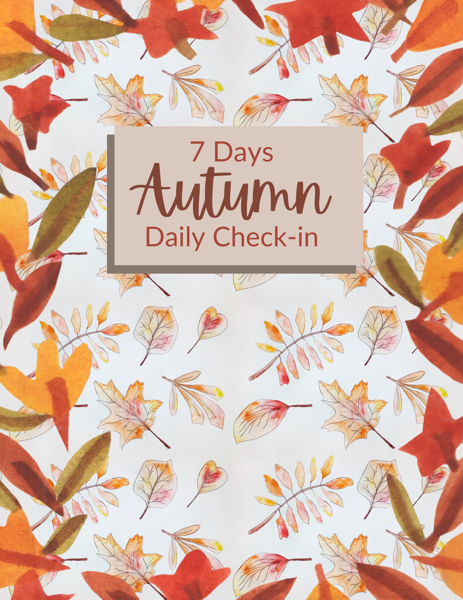 My Self Care Plan Worksheet: Free Fall Self Care Journal
