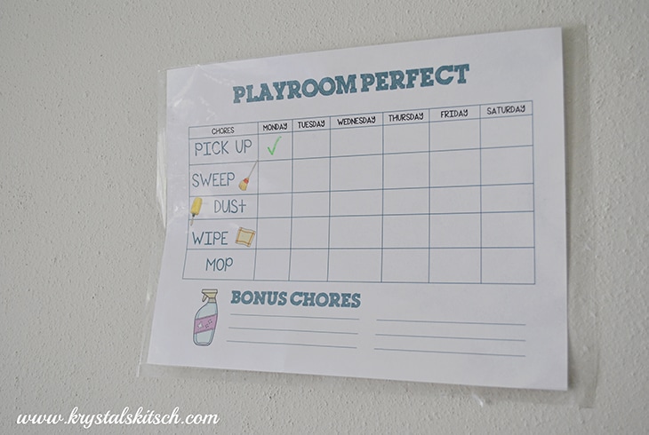 Download this free printable chore chart to clean your playroom in a hurry!