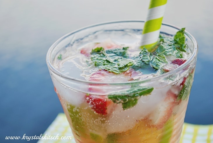 This sweet dragon berry mojito has just the right combination of strawberry, lime, and rum!