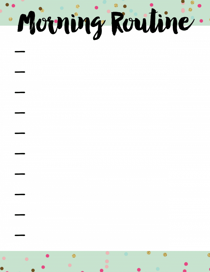 Morning Routine Printable Planner