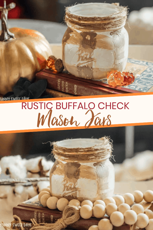 Buffalo Check Mason Jars