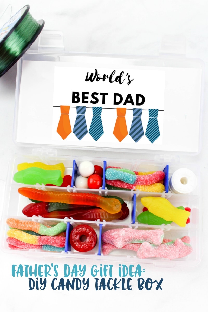 personalized father's day gifts: candy tackle box - sunny sweet days
