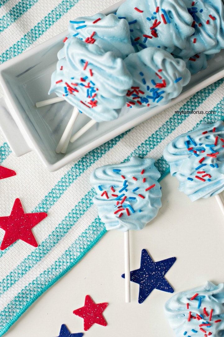 Image for Meringue Lollipops Patriotic Snacks