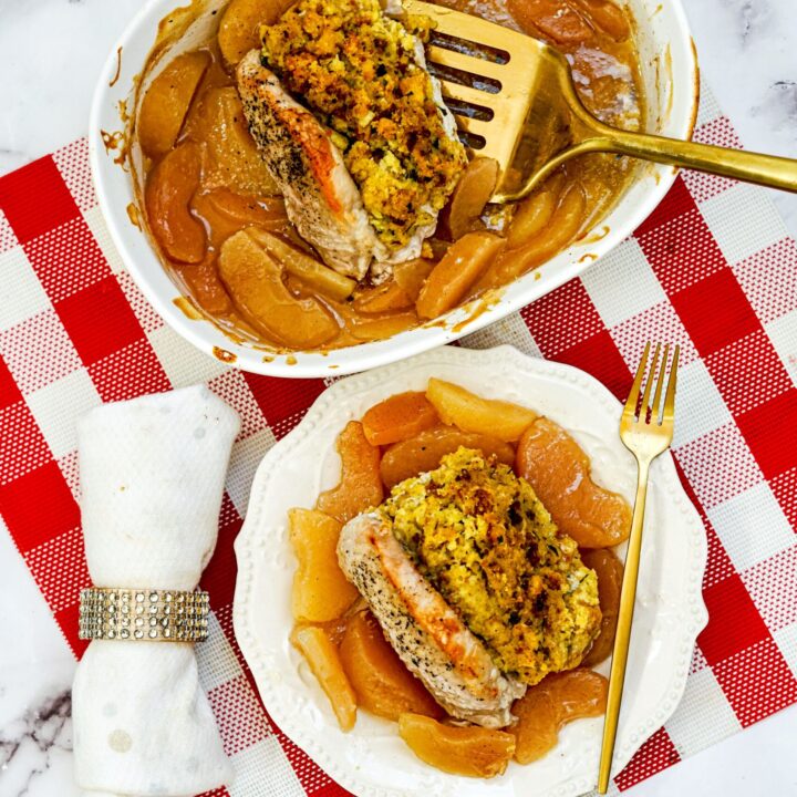 Pork Chops with Stuffing and Apples Recipe