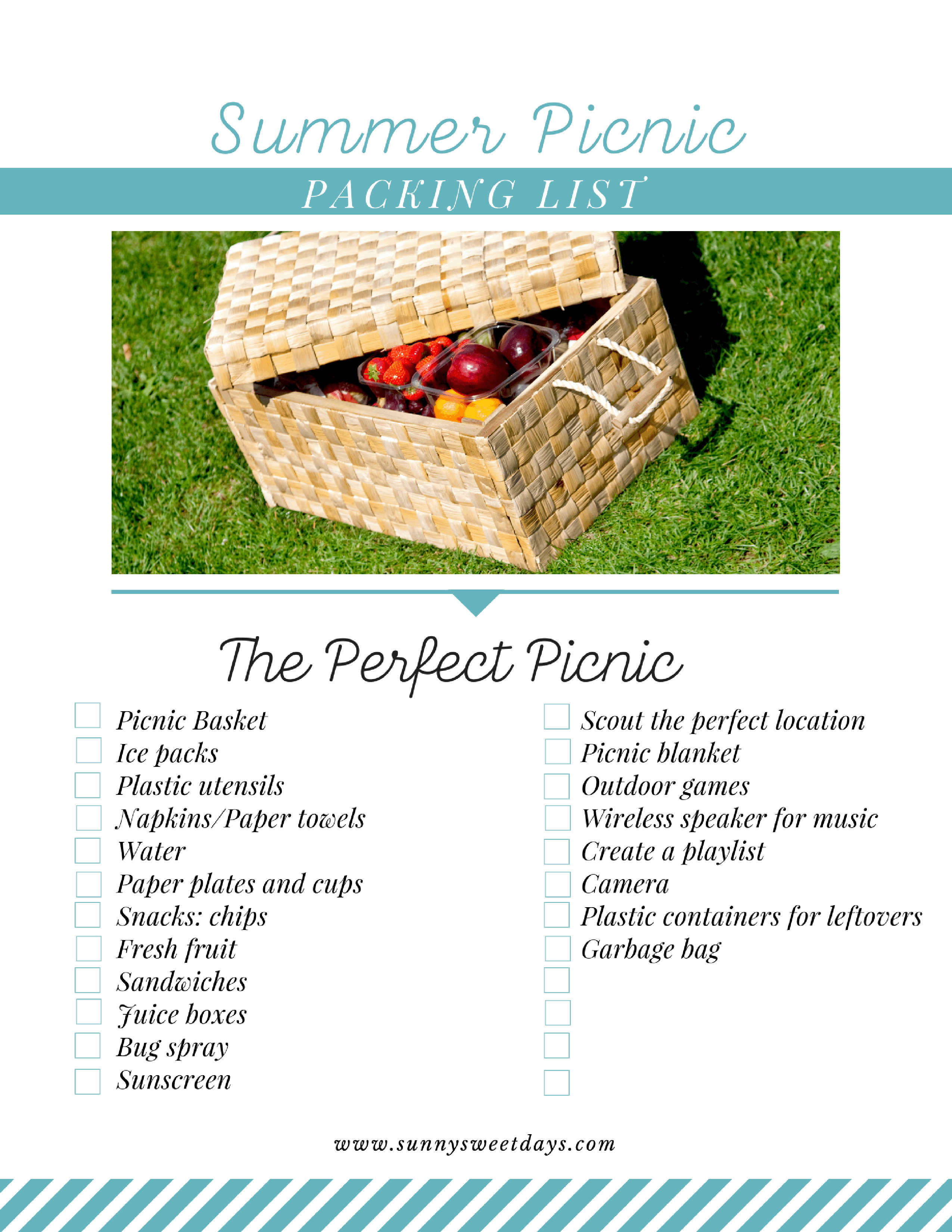 Picnic Packing List