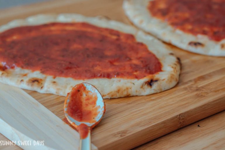 Sausage Naan Pizza