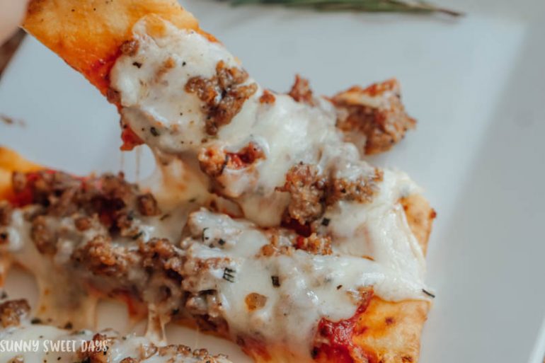 Sausage Naan Pizza