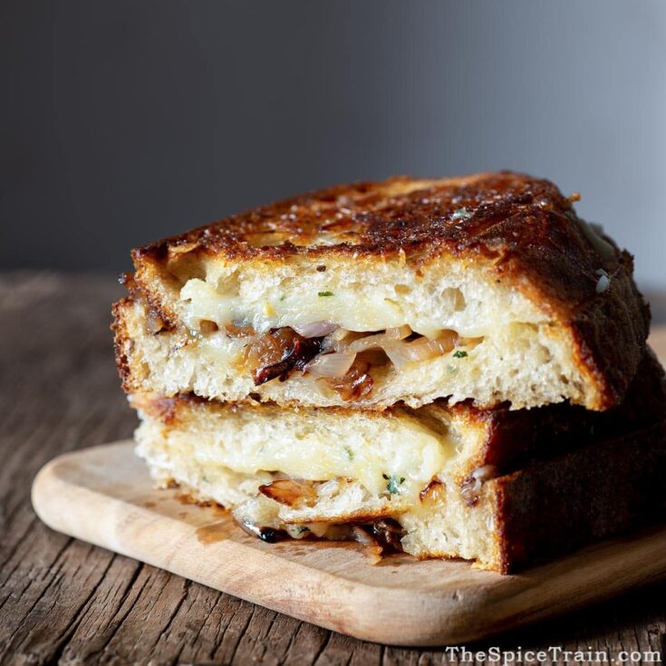Image for Gourmet Grilled Cheese Sandwich with Bourbon Caramelized Shallots