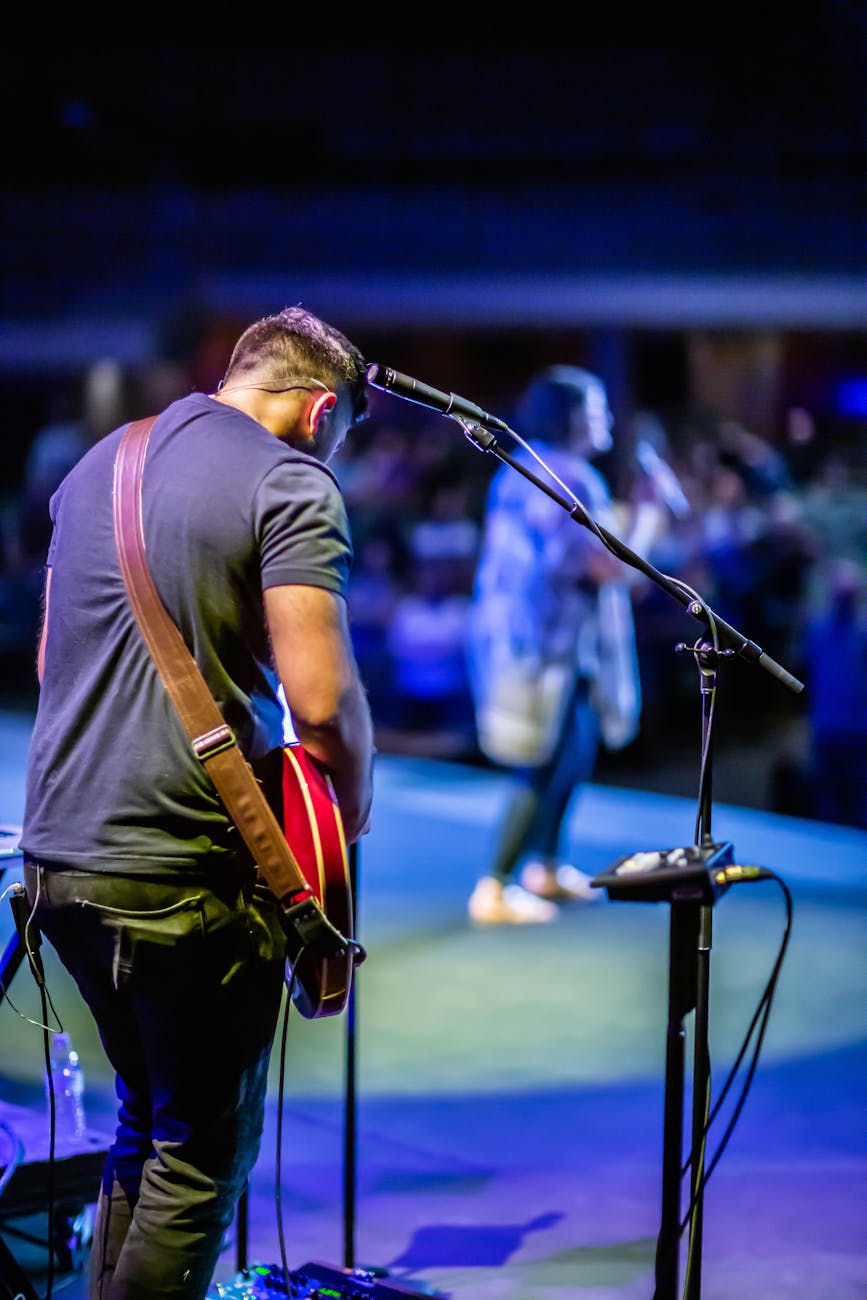 live music performance with guitarist on stage