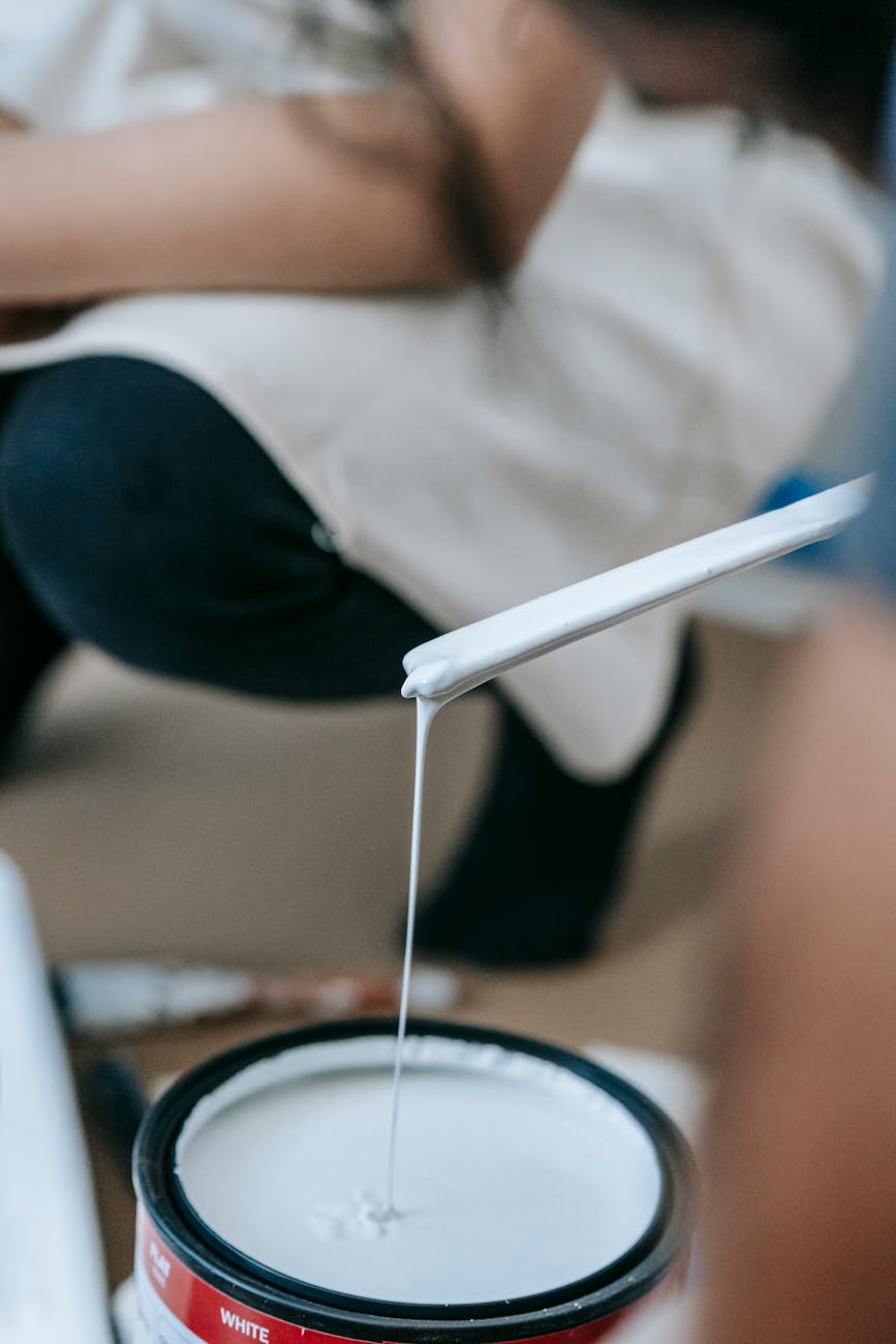 a can of white paint